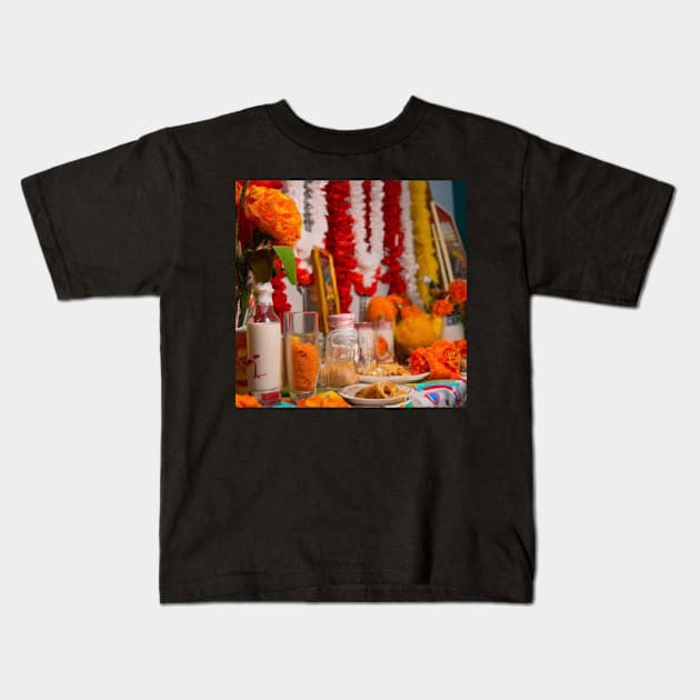 Day of the Dead Ofrenda Kids T-Shirt by JohnCorney